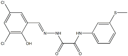 N1-[3-(methylthio)phenyl]-2-[2-(3,5-dichloro-2-hydroxybenzylidene)hydrazino ]-2-oxoacetamide Struktur