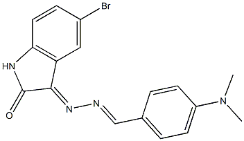 5-bromo-3-{2-[4-(dimethylamino)benzylidene]hydrazono}indolin-2-one Struktur