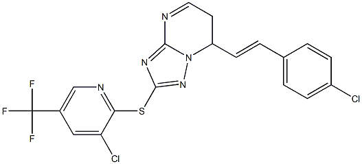 7-(4-chlorostyryl)-2-{[3-chloro-5-(trifluoromethyl)-2-pyridinyl]sulfanyl}-6,7-dihydro[1,2,4]triazolo[1,5-a]pyrimidine Struktur