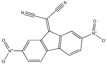 2-(2,7-dinitro-9H-fluoren-9-yliden)malononitrile Struktur