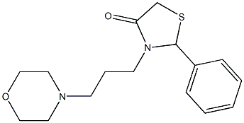 3-(3-morpholinopropyl)-2-phenyl-1,3-thiazolan-4-one Struktur