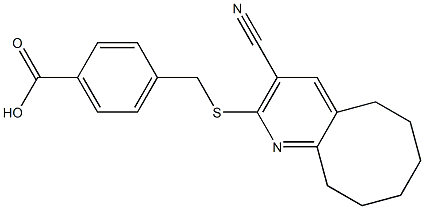 4-{[(3-cyano-5,6,7,8,9,10-hexahydrocycloocta[b]pyridin-2-yl)sulfanyl]methyl}benzenecarboxylic acid Struktur