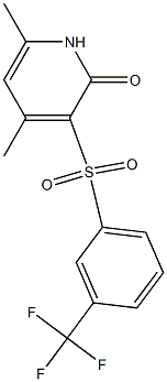 4,6-dimethyl-3-{[3-(trifluoromethyl)phenyl]sulfonyl}-2(1H)-pyridinone Struktur