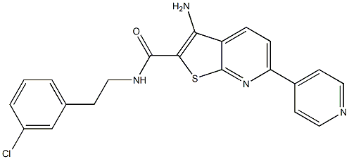 3-amino-N-(3-chlorophenethyl)-6-(4-pyridinyl)thieno[2,3-b]pyridine-2-carboxamide Struktur