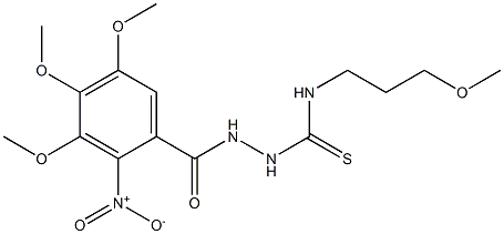 N1-(3-methoxypropyl)-2-(3,4,5-trimethoxy-2-nitrobenzoyl)hydrazine-1-carbothioamide Struktur