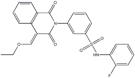 3-(4-Ethoxymethylene-1,3-dioxo-3,4-dihydro-1H-isoquinolin-2-yl)-N-(2-fluoro-phenyl)-benzenesulfonamide Struktur