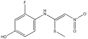 3-fluoro-4-{[1-(methylsulfanyl)-2-nitrovinyl]amino}benzenol Struktur