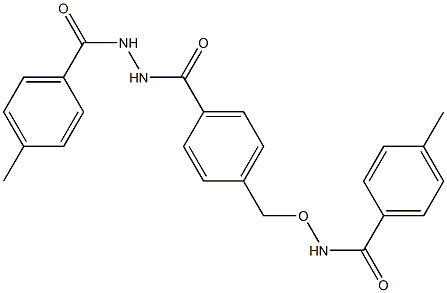 4-methyl-N-[(4-{[2-(4-methylbenzoyl)hydrazino]carbonyl}benzyl)oxy]benzenecarboxamide Struktur