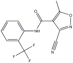 3-cyano-5-methyl-N-[2-(trifluoromethyl)phenyl]-4-isoxazolecarboxamide Struktur