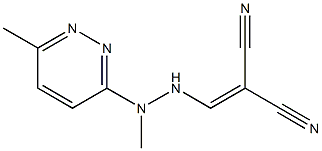 2-{[2-methyl-2-(6-methylpyridazin-3-yl)hydrazino]methylidene}malononitrile Struktur