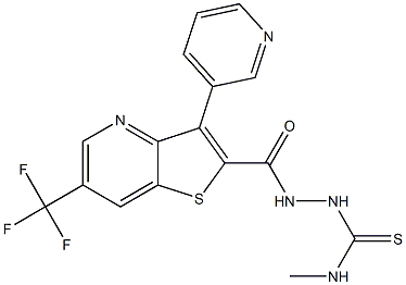 N-methyl-2-{[3-(3-pyridinyl)-6-(trifluoromethyl)thieno[3,2-b]pyridin-2-yl]carbonyl}-1-hydrazinecarbothioamide Struktur