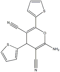 2-amino-4,6-di(2-thienyl)-4H-pyran-3,5-dicarbonitrile Struktur