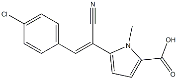 5-[(Z)-2-(4-chlorophenyl)-1-cyanoethenyl]-1-methyl-1H-pyrrole-2-carboxylic acid Struktur