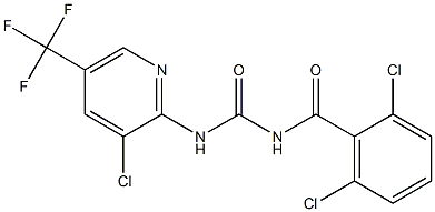 N-[3-chloro-5-(trifluoromethyl)-2-pyridyl]-N'-(2,6-dichlorobenzoyl)urea Struktur