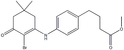 methyl 4-{4-[(2-bromo-5,5-dimethyl-3-oxo-1-cyclohexenyl)amino]phenyl}butanoate Struktur