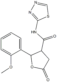 N3-(1,3,4-thiadiazol-2-yl)-2-(2-methoxyphenyl)-5-oxotetrahydrofuran-3-carboxamide Struktur