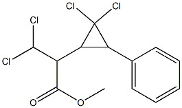 methyl 3,3-dichloro-2-(2,2-dichloro-3-phenylcyclopropyl)propanoate Struktur