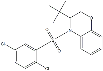 3-(tert-butyl)-4-[(2,5-dichlorophenyl)sulfonyl]-3,4-dihydro-2H-1,4-benzoxazine Struktur