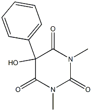 5-hydroxy-1,3-dimethyl-5-phenylhexahydropyrimidine-2,4,6-trione Struktur