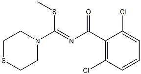 4-methyl N4-(2,6-dichlorobenzoyl)thiomorpholine-4-carboximidothioate Struktur