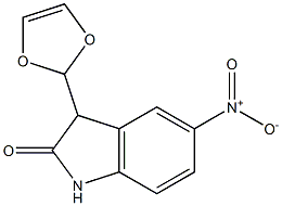 3-(1',3'-dioxolynyl)-5-nitro-1,3-dihydro-2H-indol-2-one Struktur