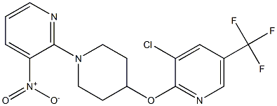 3-chloro-2-{[1-(3-nitro-2-pyridinyl)-4-piperidinyl]oxy}-5-(trifluoromethyl)pyridine Struktur