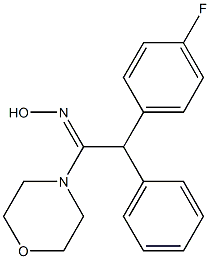 2-(4-fluorophenyl)-1-morpholino-2-phenylethan-1-one oxime Struktur