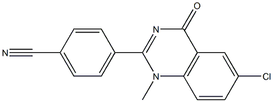 4-(6-chloro-1-methyl-4-oxo-1,4-dihydroquinazolin-2-yl)benzonitrile Struktur