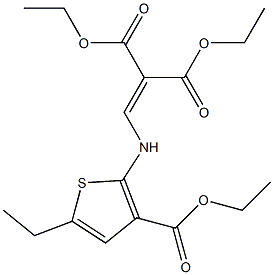 diethyl 2-({[3-(ethoxycarbonyl)-5-ethyl-2-thienyl]amino}methylidene)malonate Struktur