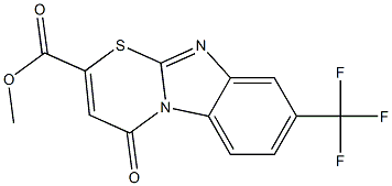 methyl 4-oxo-8-(trifluoromethyl)-4H-benzo[4,5]imidazo[2,1-b][1,3]thiazine-2-carboxylate Struktur