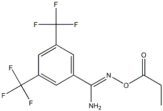 O1-propionyl-3,5-di(trifluoromethyl)benzene-1-carbohydroximamide Struktur