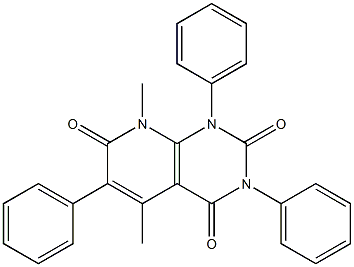 5,8-dimethyl-1,3,6-triphenyl-1,2,3,4,7,8-hexahydropyrido[2,3-d]pyrimidine-2,4,7-trione Struktur