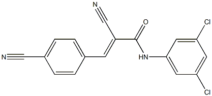 N1-(3,5-dichlorophenyl)-2-cyano-3-(4-cyanophenyl)acrylamide Struktur