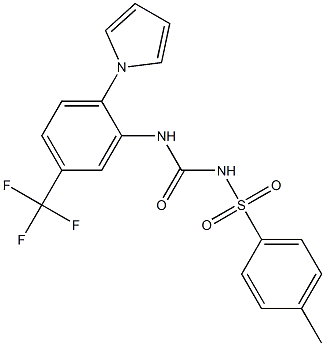 1-[2-[({[(4-methylphenyl)sulfonyl]amino}carbonyl)amino]-4-(trifluoromethyl)phenyl]-1H-pyrrole Struktur