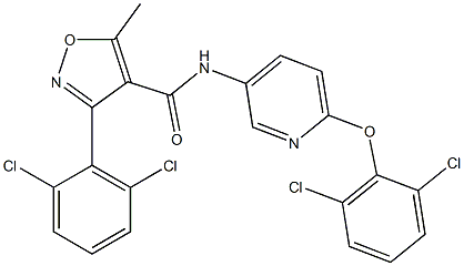 N4-[6-(2,6-dichlorophenoxy)-3-pyridyl]-3-(2,6-dichlorophenyl)-5-methylisoxazole-4-carboxamide Struktur