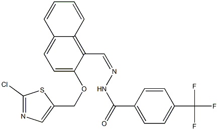 N'-((Z)-{2-[(2-chloro-1,3-thiazol-5-yl)methoxy]-1-naphthyl}methylidene)-4-(trifluoromethyl)benzenecarbohydrazide Struktur