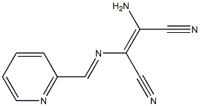 (Z)-2-amino-3-{[(E)-2-pyridinylmethylidene]amino}-2-butenedinitrile Struktur