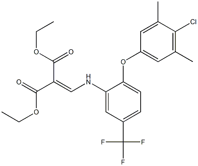 diethyl 2-{[2-(4-chloro-3,5-dimethylphenoxy)-5-(trifluoromethyl)anilino]methylidene}malonate Struktur