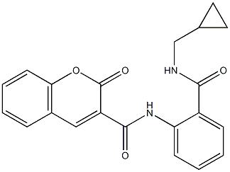 N3-(2-{[(cyclopropylmethyl)amino]carbonyl}phenyl)-2-oxo-2H-chromene-3-carboxamide Struktur