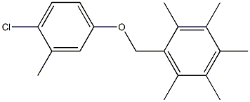 1-[(4-chloro-3-methylphenoxy)methyl]-2,3,4,5,6-pentamethylbenzene Struktur