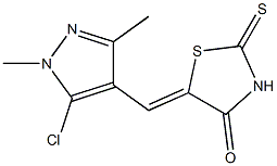 5-[(Z)-(5-chloro-1,3-dimethyl-1H-pyrazol-4-yl)methylidene]-2-thioxo-1,3-thiazolan-4-one Struktur