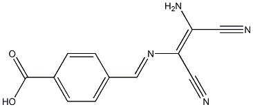 4-({[(Z)-2-amino-1,2-dicyanoethenyl]imino}methyl)benzenecarboxylic acid Struktur