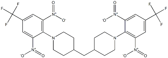 1-[2,6-dinitro-4-(trifluoromethyl)phenyl]-4-({1-[2,6-dinitro-4-(trifluorome thyl)phenyl]-4-piperidyl}methyl)piperidine Struktur