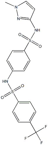 N-(1-methyl-1H-pyrazol-3-yl)-4-({[4-(trifluoromethyl)phenyl]sulfonyl}amino)benzenesulfonamide Struktur