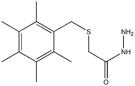 2-[(2,3,4,5,6-pentamethylbenzyl)thio]ethanohydrazide Struktur