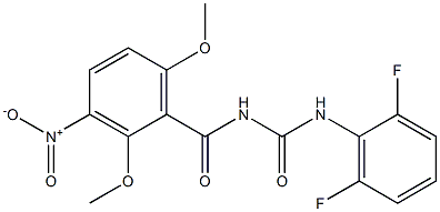 N-(2,6-difluorophenyl)-N'-(2,6-dimethoxy-3-nitrobenzoyl)urea Struktur