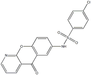 N1-(5-oxo-5H-chromeno[2,3-b]pyridin-7-yl)-4-chlorobenzene-1-sulfonamide Struktur