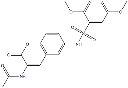 N1-(6-{[(2,5-dimethoxyphenyl)sulfonyl]amino}-2-oxo-2H-chromen-3-yl)acetamide Struktur