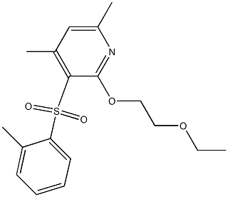 2-(2-ethoxyethoxy)-4,6-dimethyl-3-[(2-methylphenyl)sulfonyl]pyridine Struktur