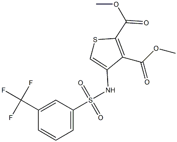 dimethyl 4-({[3-(trifluoromethyl)phenyl]sulfonyl}amino)thiophene-2,3-dicarboxylate Struktur